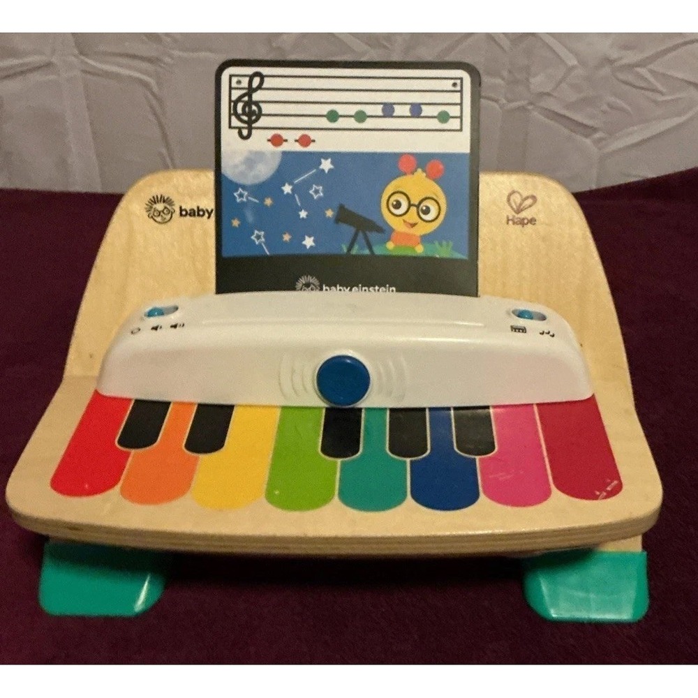 Baby Einstein Hape Wooden Keyboard Musical Toy with Song Cards Tested Works!